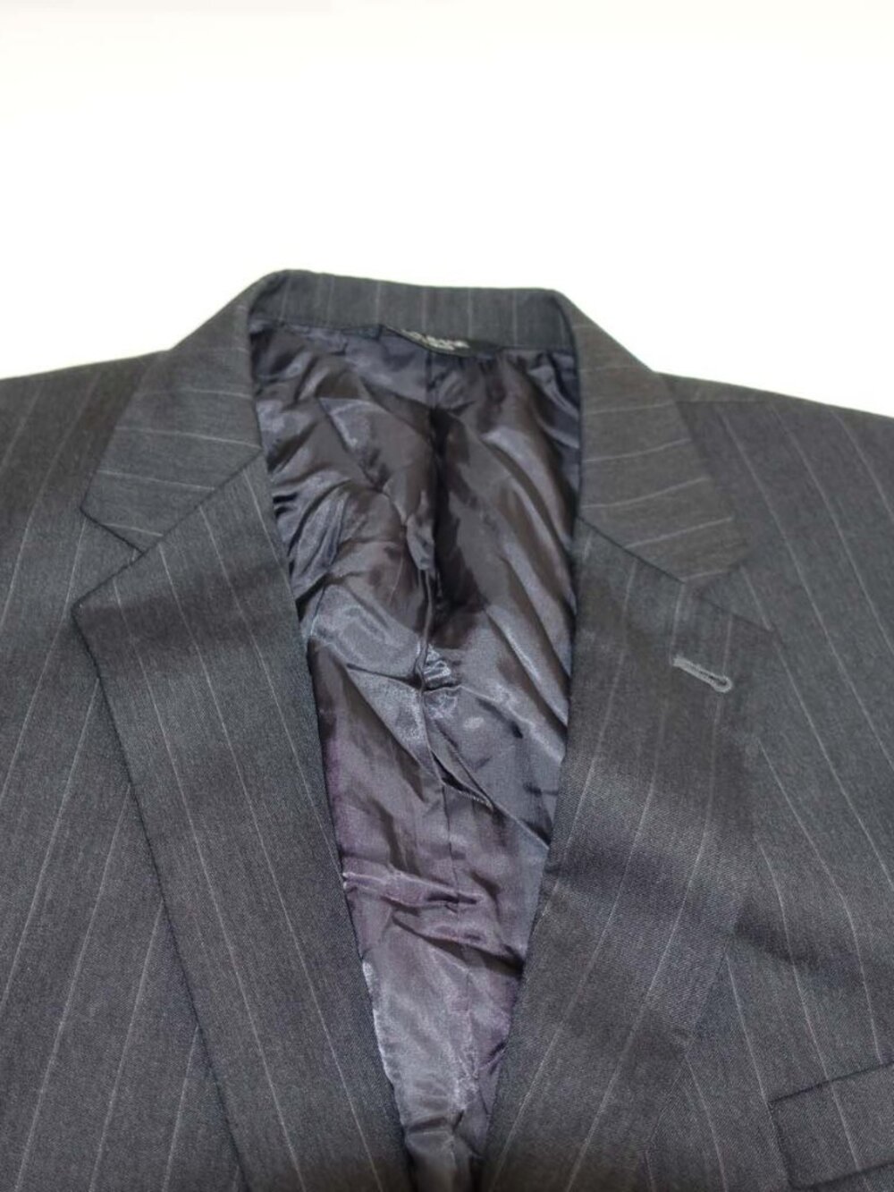 Jos. A. Bank Men's Pinstripe 2 Button Suit Size 50 Regular 46 x 30 Charcoal Gray - Picture 8 of 13